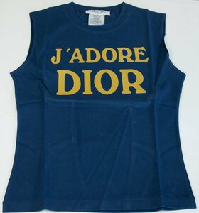 未使用 Dior ノースリーブTシャツ ブルー F38 J'ADORE DIOR/WORLD CHAMPION 1947 これで最後