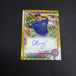  2021 TOPPS Bowman Chrome Drew Gray Auto /50 1st