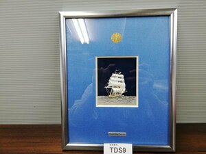 TDS9　額　Clipper Ship by TAKEHIKO　SILVER999　約27.5cm×22.5cm　※裏に記念品刻印、記名あり