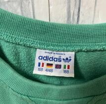 adidas アディダス トレーナー スウェット プルオーバー トレフォイル 刺繍ロゴ ワッペン 80s' 80年代 VENTEX社フランス製 太アーム 裏起毛_画像6