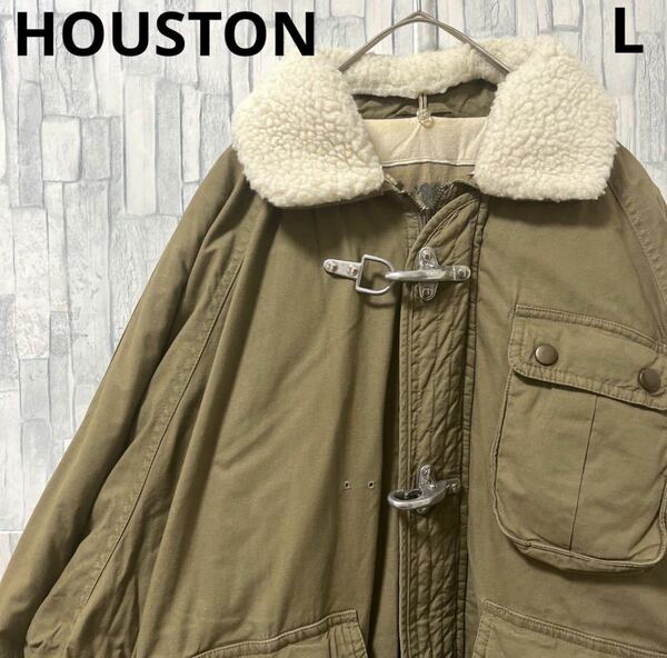 限定値下げ HOUSTON ヒューストン デッキジャケット ファイヤーマンジャケット コート ミリタリー 中綿 サイズL 送料無料