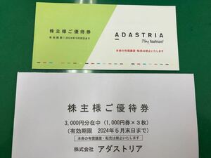 【送料無料】即決 アダストリア 株主優待 3000円分
