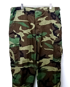 W31【Vtg. Woodland Cargo BDU U.S.ARMY 6 Pocket Pants 8415-01-184-1351 Cotton Ripstop MADE IN U.S.A. USアーミー BDUカーゴパンツ】