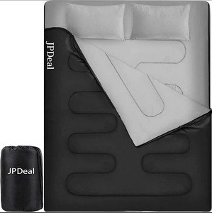寝袋 二人用 シュラフ 封筒型 軽量 保温 防水シュラフ コンパクト アウトドア 丸洗い可能 快適温度-5℃-＋25℃ 収納パック付き 2.5kg