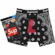 新品★ノベルティ付★Supreme / Hanes Bandana Boxer Briefs 2Pack Black★シュプリーム ヘインズ バンダナ ボクサー ブリーフ 2パック★L_画像1