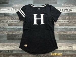 〈送料280円〉TOMMY HILFIGER トミーヒルフィガー レディース Hプリント 半袖Tシャツ 綿ポリエステル S/P 紺