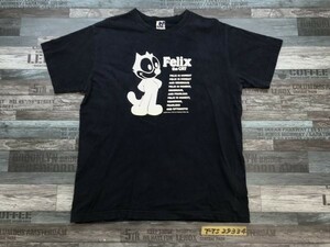 〈送料280円〉FELIX フィリックス メンズ 綿 ビッグプリント 半袖Tシャツ L 紺