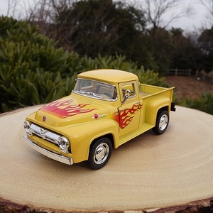 【送料350円】ＦＯＲＤ Ｆ－１００ ミニカー パンプキン ファイヤー イエロー ダイキャスト フォード ５０年代 アメ車