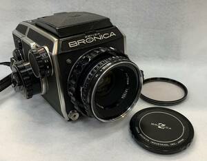 １円〜 ZENZA ゼンザ BRONICA ブロニカ EC 中判カメラ フィルムカメラ NIKKOR-P 1:2.8 f=75㎜ フィルター、キャップ付