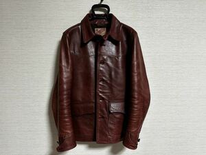 wai two leather car coat leather jacket Y'2 leather Horse Hyde horse leather 40 leather jacket 