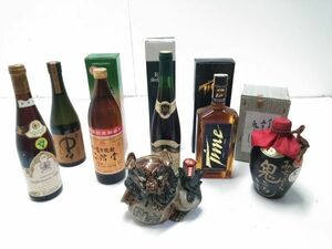 ◇未開栓 7本 まとめ 酒 ドイツワイン 本場泡盛 中々 焼酎 二階堂 麦焼酎 TIME ウイスキー　天然酒 鬼ころし 120813BＨ @140 ◇