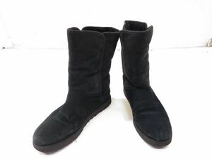 ♪UGG australia MICHELLE ムートンブーツ US9.5 26.2cm ブラック レザー 1013462 A121414N @80♪