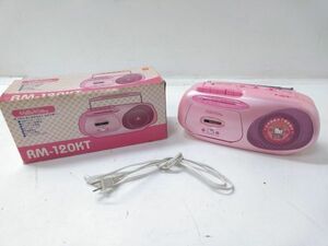 ◆ ドウシシャ ハローキティ モノラルラジオカセットレコーダー RM-120KT ラジカセ サンリオ Hello Kitty　動作品 1218D7 @80 ◆