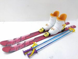 ブーツ付き4点セット B×B JX-C1 128cm / KAZAMA SPAX 3J 23.0cm 子供用ジュニアカービングスキー [12-143A] @140