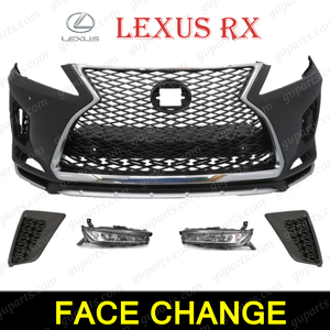 レクサス RX 20 系 後期 R1～ Fスポーツ フロントバンパー セット 20系前期 フェイスチェンジ グリル フォグランプ RX300 RX450h RX450hL