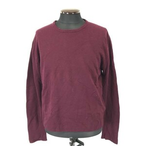 カバンドズッカ/CABANE de ZUCCa★ウール100%セーター【メンズM/長袖/ラウンドネック/ワインレッド】Tops/sweater◆pBH397