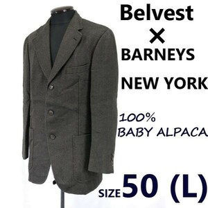 イタリア製★ベルベスト/Belvest × BARNEYS NEW YORK★100％ベビーアルパカ/ブレザージャケット【50/メンズL/茶/brown】Jacket◆pBH438