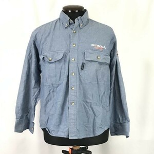 HONDA Collection/ Honda * длинный рукав Denim рубашка [Mens size -S/ синий /blue]Tops/Shirts*BH55