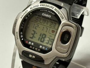 1円〜☆CASIO カシオ BLOOD PRESSURE MONITOR 血圧計付き腕時計 デジタル BP-1B クォーツ メンズ腕時計 動作品