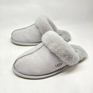 即決!未使用! UGG SCUFFETTE2 ルームシューズ スエード ムートン グレー系 25㎝ / アグ スカフェット レディース