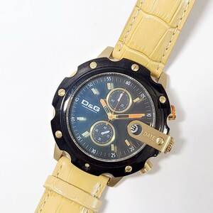 CM22LL DOLCE&GABBANA ドルチェ&ガッバーナ D&G SEAN シーン DW0363 アナログ メンズウォッチ 腕時計 クォーツ クロノグラフ ブラック 