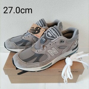 27.0㎝ 991V2 U991GL2 最新 新品 人気 New Balance ニューバランス イギリス UK製 グレー M1500 M991 27cm