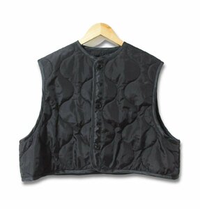 美品 22AW HYKE ハイク QUILTED CROPPED VEST キルティング ショート丈 中綿 パデッドベスト ミリタリードベスト OSFA ブラック 123