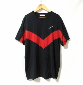 美品 Givenchy ジバンシィ コントラストVディテール レギュラーフィット Tシャツ BM70TZ3002 サイズXS ブラック 123