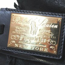 美品 RALPH LAUREN ラルフローレン proprietor イタリア製 マチなしポーチ付き レザー トートバッグ ブラック_画像7