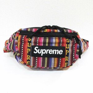 美品 20SS Supreme シュプリーム Woven Stripe Waist Bag ボディバッグ ウエストバッグ マルチカラー