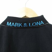 美品 MARK&LONA マーク＆ロナ Rewind Polo スカルフェイス刺繍 スタースタッズ 半袖 ゴルフウェア ポロシャツ カットソー XL ブラック_画像5