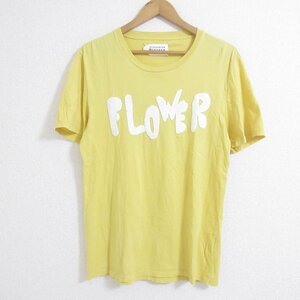 美品 Maison Martin Margiela 10 メゾンマルタンマルジェラ FLOWER刺繍 半袖 Tシャツ カットソー 48 イエロー