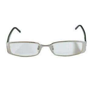 美品 DOLCE&GABBANA ドルチェ&ガッバーナ セルフレーム スクエア型 眼鏡 アイウェア DG1126 50□16-140 シルバー×ブラック J1003