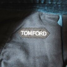 美品 TOM FORD トムフォード ストレッチ ベルベット イージーパンツ ジョガーパンツ サイズ46 グリーン系_画像3