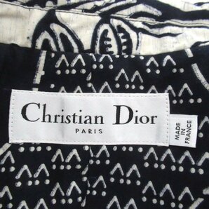 美品 20SS Christian Dior クリスチャンディオール LA FORCE 藍染め 総柄 シングル バージャケット 011V01ACMIX F38サイズ 白×藍色の画像7