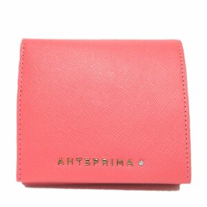  не использовался 23AW ANTEPRIMA Anteprima кожа compact бумажник кошелек карта inserting . inserting кошелек для мелочи . розовый 01