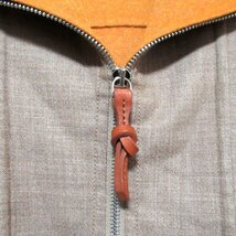 美品 23SS HERMES エルメス カシミヤ×シルクブレンド ショート丈 ジップアップ ジャケット 3E0207DC 36サイズ ベージュ×オレンジ_画像4