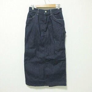 美品 21SS AURALEE オーラリー HARD TWIST LIGHT DENIM SKIRT ロング丈 バックスリット デニム タイトスカート 1 インディゴブルー 123