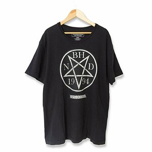 良品 NEIGHBORHOOD ネイバーフッド NBHD ペンタグラム ロゴ プリント クルーネック 半袖 Tシャツ カットソー M ブラック 123