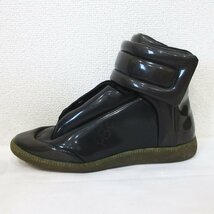 美品 Maison Margiela メゾンマルジェラ フューチャーハイ エナメル ハイカットスニーカー サイズ41 約26.5cm グレー_画像3