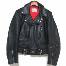 良品 Lewis Leathers ルイスレザー 666期 Lighting ライトニング レザー ダブルライダースジャケット 36サイズ ブラック_画像1