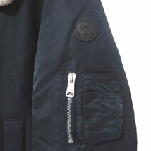 美品 MONCLER モンクレール PLOVAN プロヴァン ムートン×ウール×ナイロン 切り替え ジップアップ ダウンジャケット 1サイズ_画像3