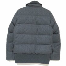 美品 MONCLER GAMME BLEU モンクレール ガムブルー ヘリンボーン ドッキング ダウンジャケット 1サイズ グレー_画像2