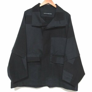 美品 20AW ISSEY MIYAKE MEN イッセイミヤケメン 切替 オーバーサイズ ジャケット ME03FC111 1サイズ ブラック