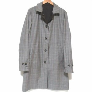 美品 Loro Piana ロロピアーナ レインシステム グレンチェック柄 撥水 リバーシブル シングル コート FAI7575 XSサイズ グレー系×ブラウン