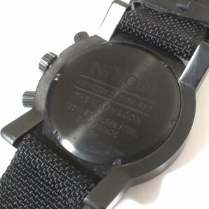 良品 NIXON ニクソン THE MAGNACON マグナコン クォーツ クロノグラフ メンズウォッチ 腕時計 ブラック×レッドの画像4