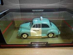 新品未開封 箱痛み汚れ有 パトカー ミニチャンプス 150137090 1/18 モーリス・マイナー MINICHAMPS MORRIS MINOR MILLION POLICE CAR