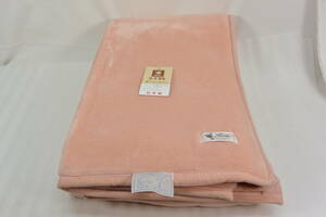 [C2044]未使用 昭和レトロ 京都西川 ローズ毛布 ピンク シングル140×200cm 日本製 アクリル100％ 箱入り