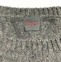 最高級【定価5万】Papas パパス フェアアイル柄 クルーネック ニット L (50) セーター Pロゴ サガラ刺繍ワッペン 日本製 メンズ 保温性抜群_画像7