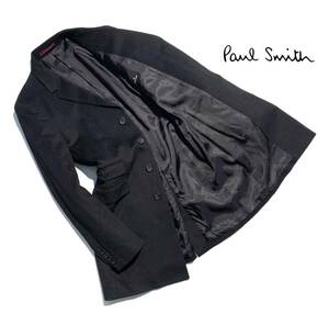 美品【定価13万超】Paul Smith ポールスミス カシミヤ100% コート L メンズ 最高級 黒 日本製【着心地抜群】美シルエット 秋冬